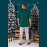 Пижама мужская новогодняя family look Каникулы-4 зеленый