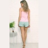 Комплект женский майка-топ розовый и шорты бирюзовые