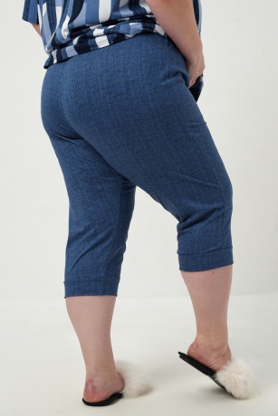 Костюм женский больших размеров, синий с кругами