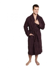 Махровый халат коричневый с вышивкой &quot;Любимый дедуля&quot;