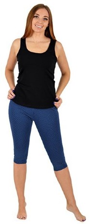 Бриджи женские из хлопка с лайкрой в горох