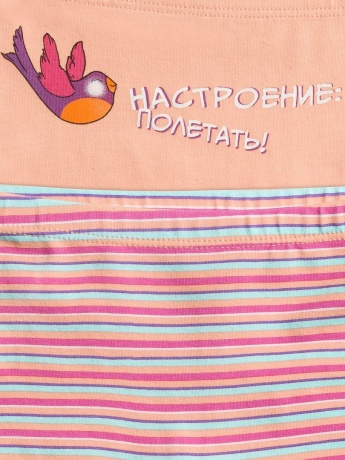 Трусы для девочек с птичкой и полоской (2 штук, рост: 86-110)