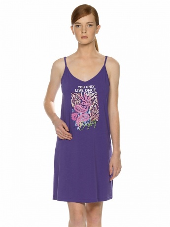 Сорочка женская фиолетовый "Живи ярко"