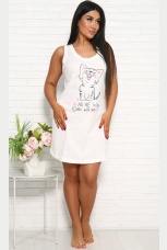 Сорочка женская с котом, широкая бретель