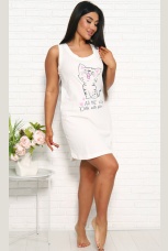 Сорочка женская с котом, широкая бретель