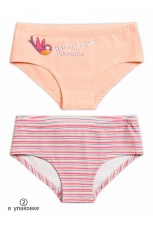 Трусы для девочек с птичкой и полоской (2 штук, рост: 116-146)