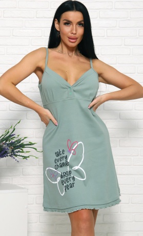 Сорочка женская с надписью на тонкой бретеле