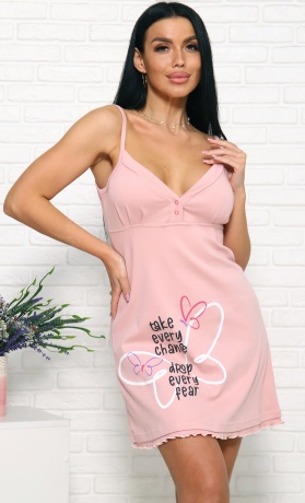 Сорочка женская с надписью на тонкой бретеле