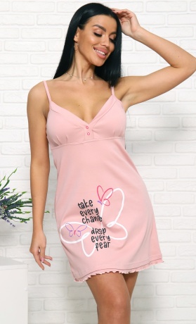 Сорочка женская с надписью на тонкой бретеле