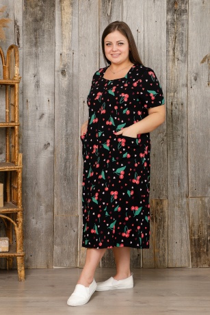 Халат женский Вишенка, большого размера