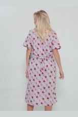 Халат женский серый с сердечками