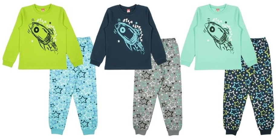 Пижама для мальчика футер с начесом и ракета