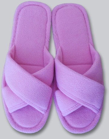 Женские тапочки флис "Крестик"