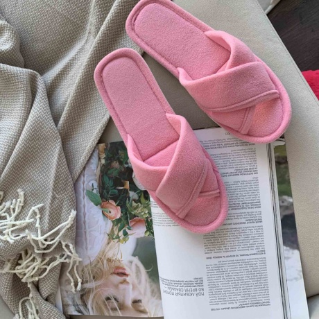 Женские тапочки флис "Крестик"