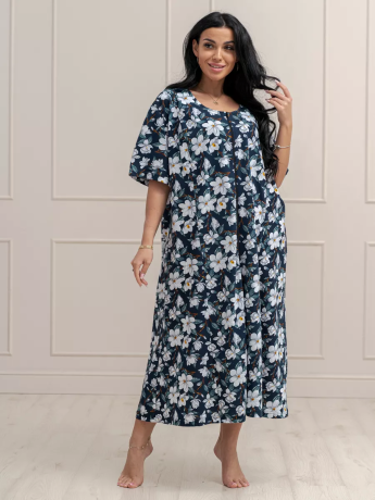 Халат женский на молнии, с рельефами, большие размеры