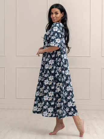 Халат женский на молнии, с рельефами, большие размеры