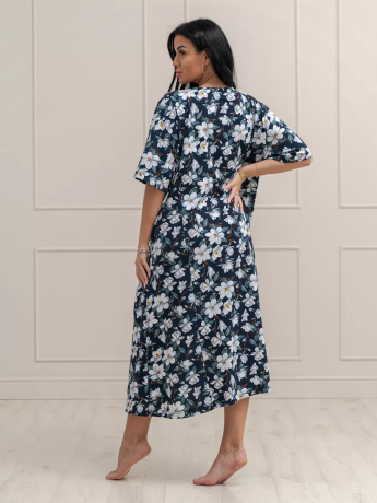 Халат женский на молнии, с рельефами, большие размеры