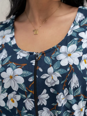 Халат женский на молнии, с рельефами, большие размеры