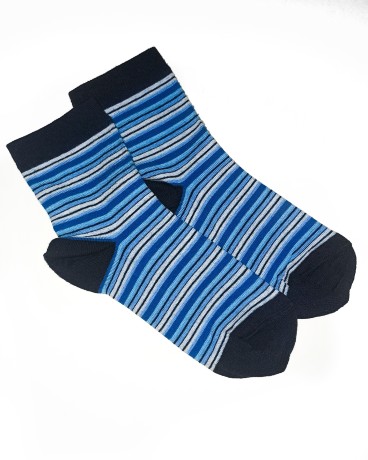 Носки женские средней длины полосатые, синие