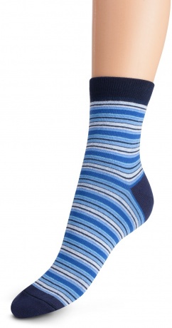 Носки женские средней длины полосатые, синие