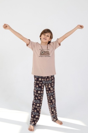 Пижама для мальчика Потап-1 бежевый