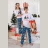 Пижама для девочки в стиле family look Новогоднее чудо-1, белый