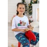 Пижама для девочки в стиле family look Новогоднее чудо-1, белый