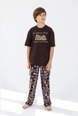 Пижама для мальчика Потап-1 коричневый