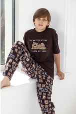 Пижама для мальчика Потап-1 коричневый