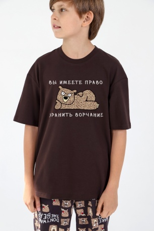 Пижама для мальчика Потап-1 коричневый