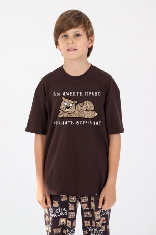Пижама для мальчика Потап-1 коричневый
