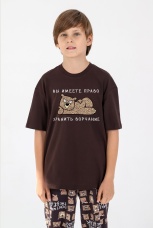 Пижама для мальчика Потап-1 коричневый