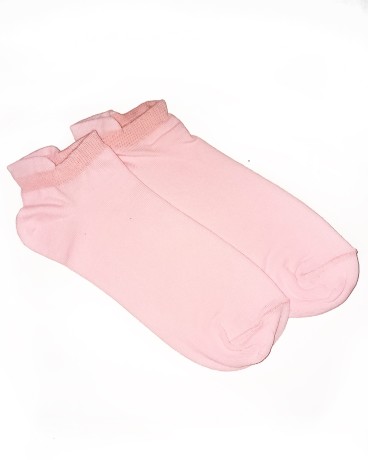 Носки женские укороченные с бортиком, розовые