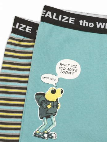 Трусы для мальчиков серые/серые в полоску (рост 86-110) 2 штук