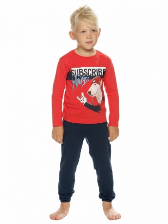 Пижама для мальчиков красная с собакой