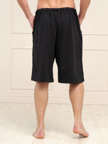 Мужские шорты черные с карманами, большого размера