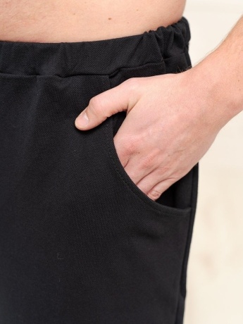 Мужские шорты черные с карманами, большого размера