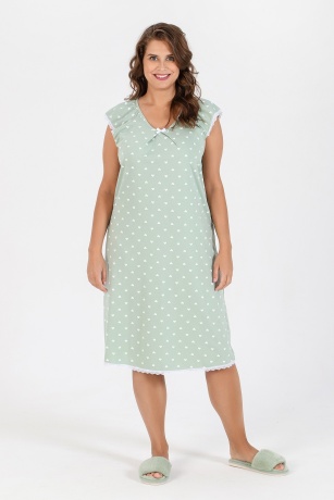 Сорочка женская ночная большие размеры Лейла зеленый