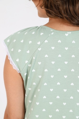 Сорочка женская ночная большие размеры Лейла зеленый