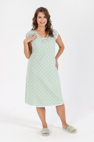 Сорочка женская ночная большие размеры Лейла зеленый