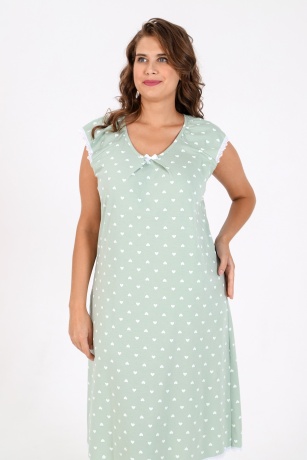 Сорочка женская ночная большие размеры Лейла зеленый