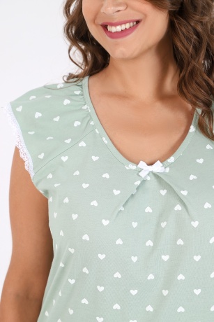 Сорочка женская ночная большие размеры Лейла зеленый