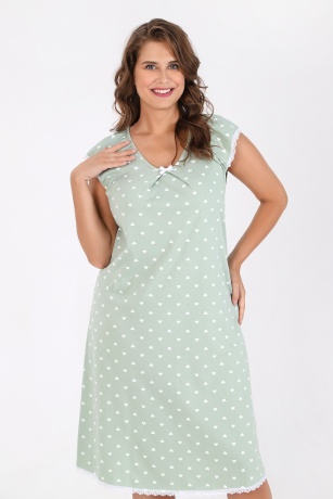 Сорочка женская ночная большие размеры Лейла зеленый