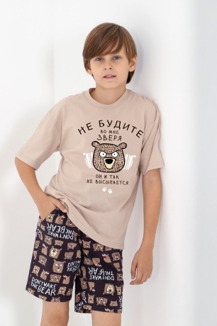 Пижама для мальчика Потап-2 бежевый