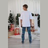 Пижама для мальчика в стиле family look. Новогоднее чудо-2 белый