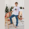 Пижама для мальчика в стиле family look. Новогоднее чудо-2 белый