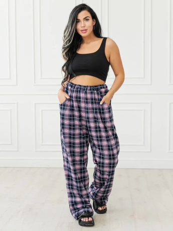 Брюки женские в клетку, большие размеры