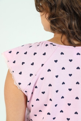 Сорочка женская ночная большие размеры Лейла розовый