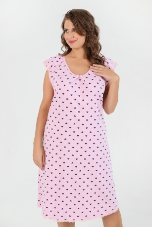 Сорочка женская ночная большие размеры Лейла розовый