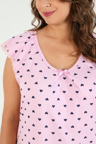 Сорочка женская ночная большие размеры Лейла розовый